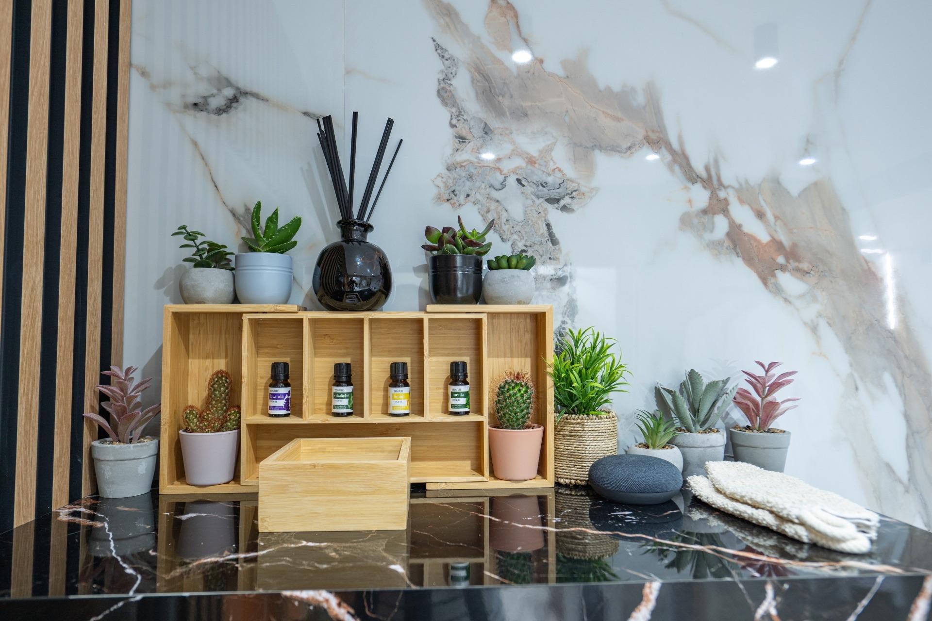 Aromastation mit ätherischen Ölen für die Sauna